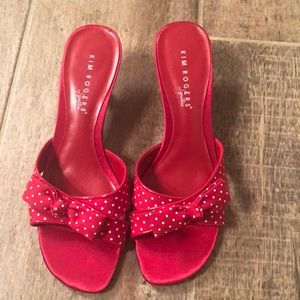 Kim Rogers Red with White Polka Dot Shoes NEW